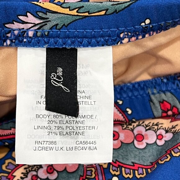 J.Crew Women's Dark Blue Floral Print One-Piece Swimsuit Size 6 - Picture 8 of 10
